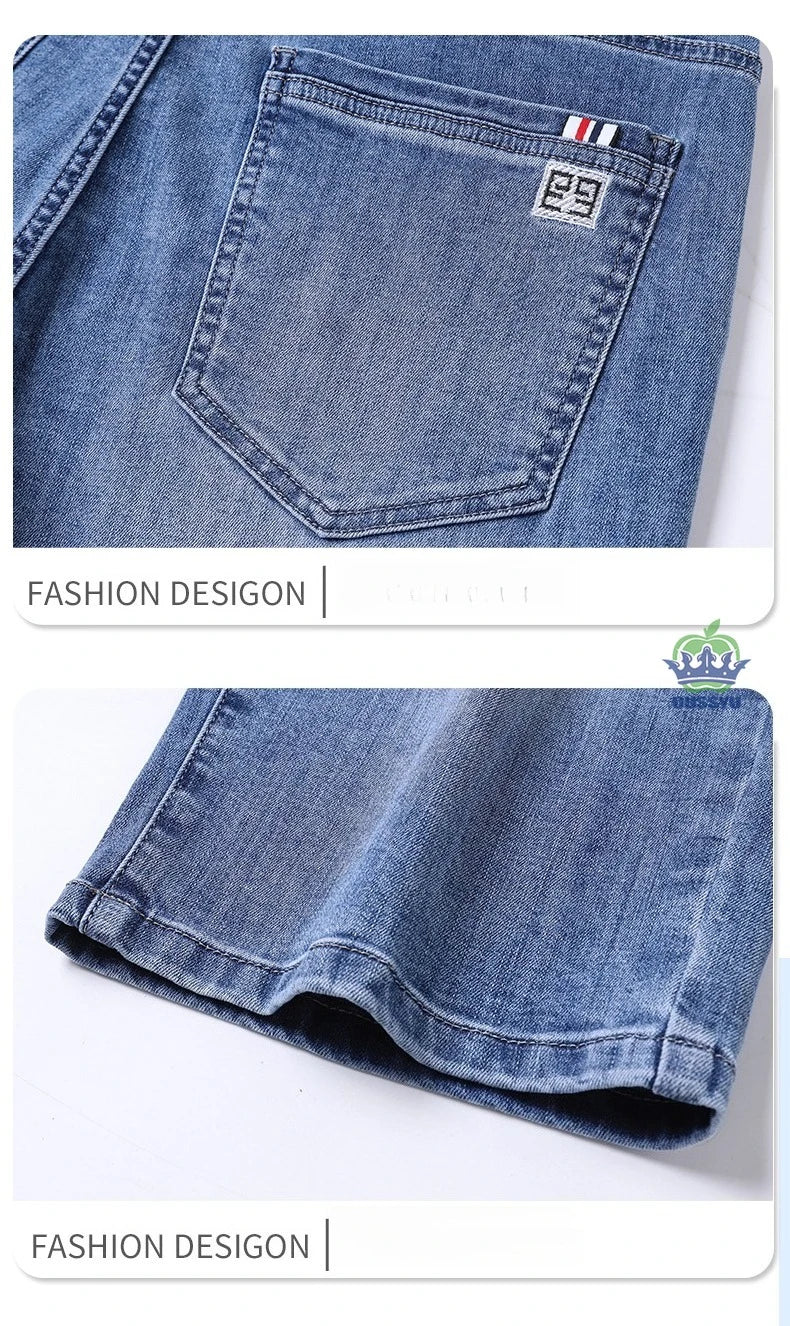 Men’s Baggy Denim Cargo Shorts – 3/4 Length