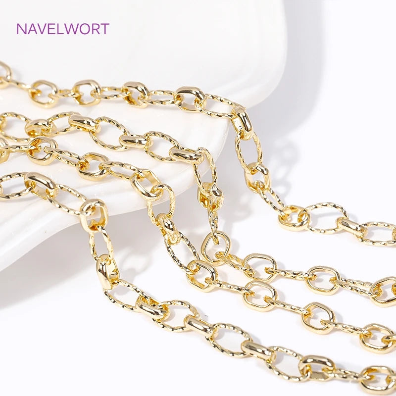 14K Gold-Plated Brass Jewelry-Making Chain
