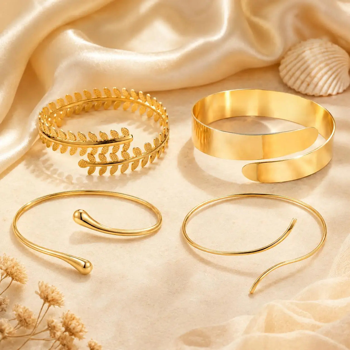 Women’s Gold-Plated Open Cuff Anklet