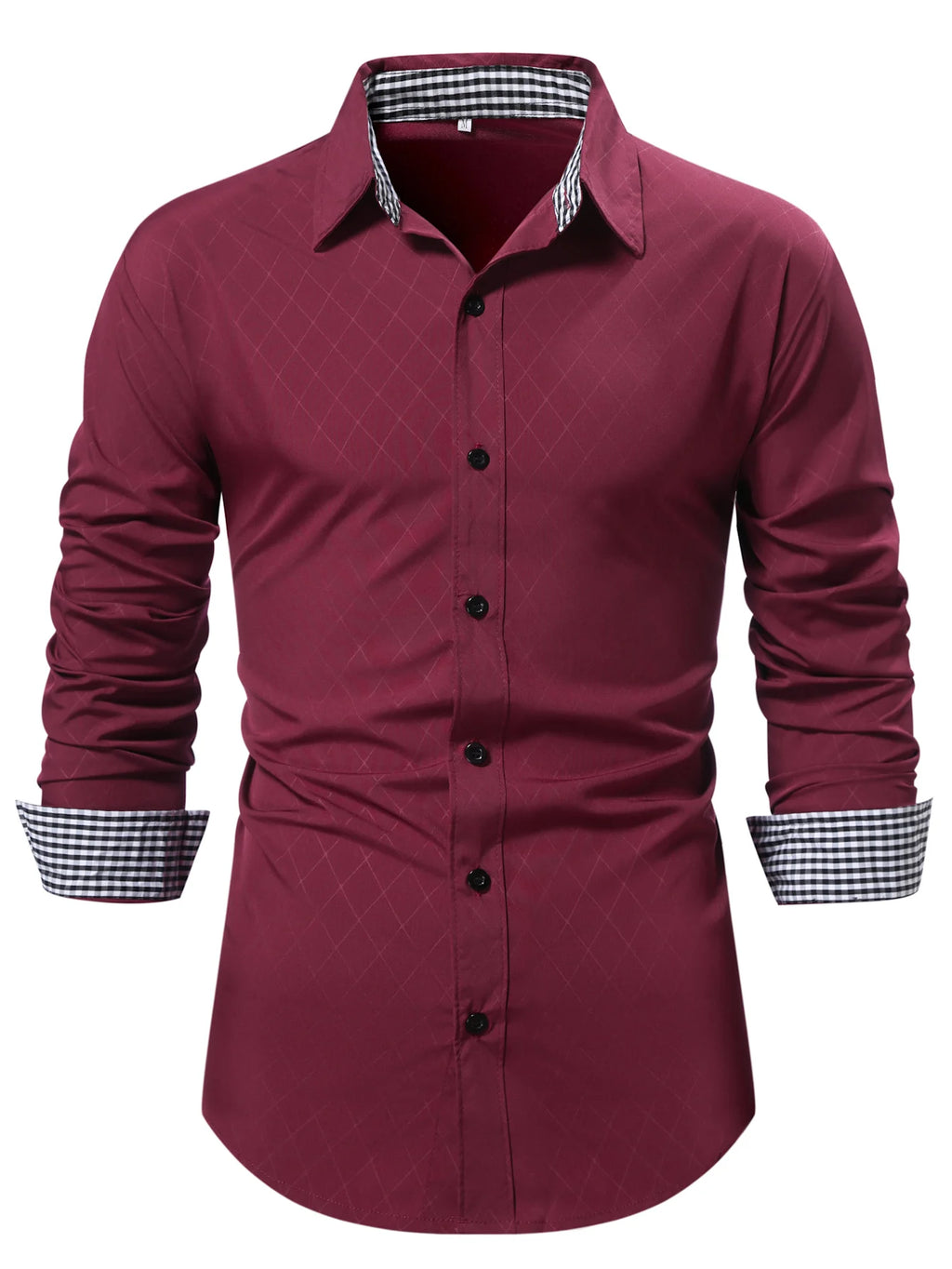 Camisa de manga larga con botones para hombre, estilo casual elegante