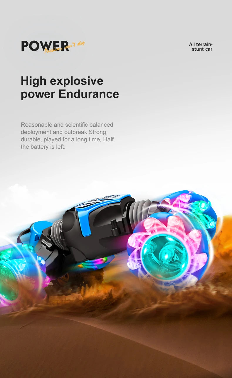 Top RC Stunt Car 2.4G Remote Control Cars RC Watch Gesture Sensor LED Rotation Gift Electronic Toy for Kids Boys