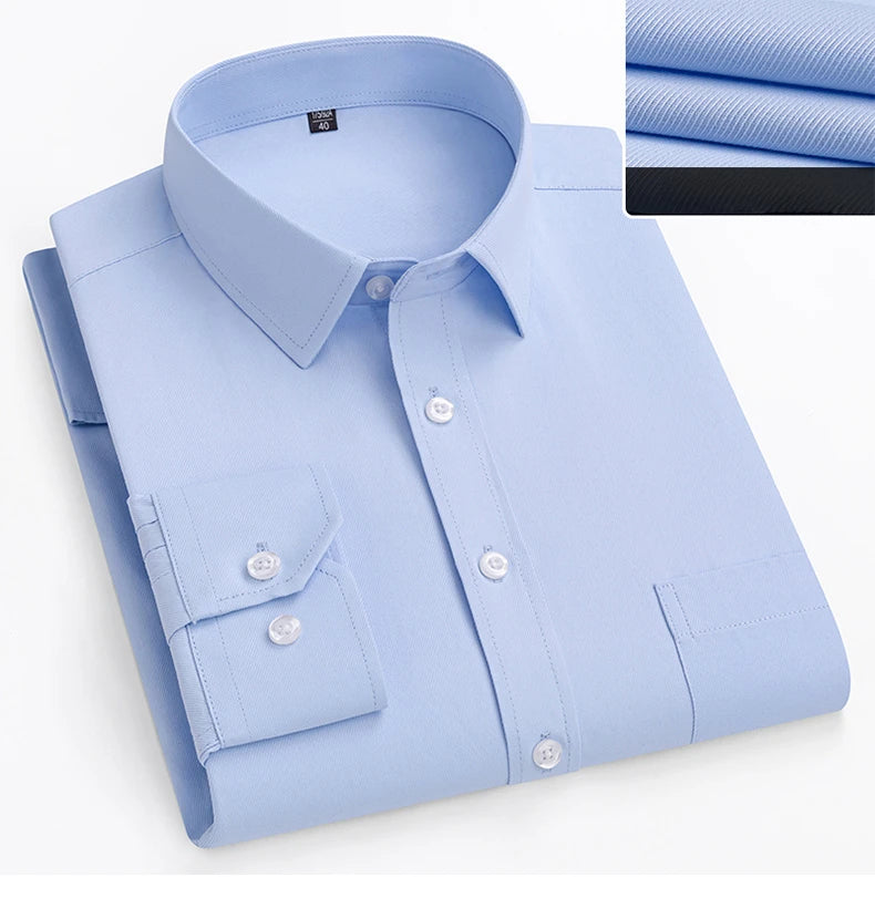 Camisa de vestir entallada de manga larga para hombre