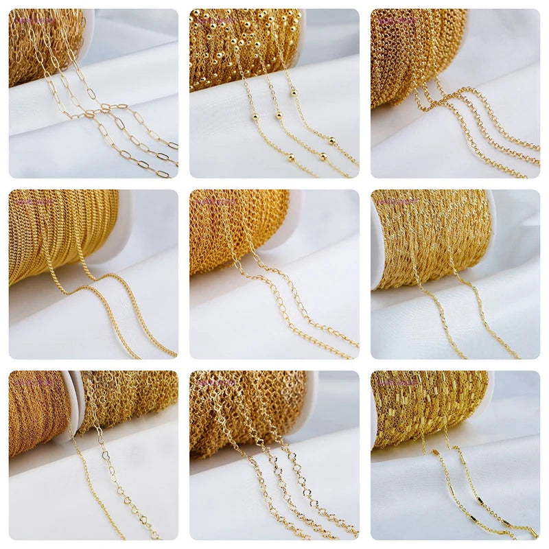 14K Gold-Plated Brass Jewelry-Making Chain