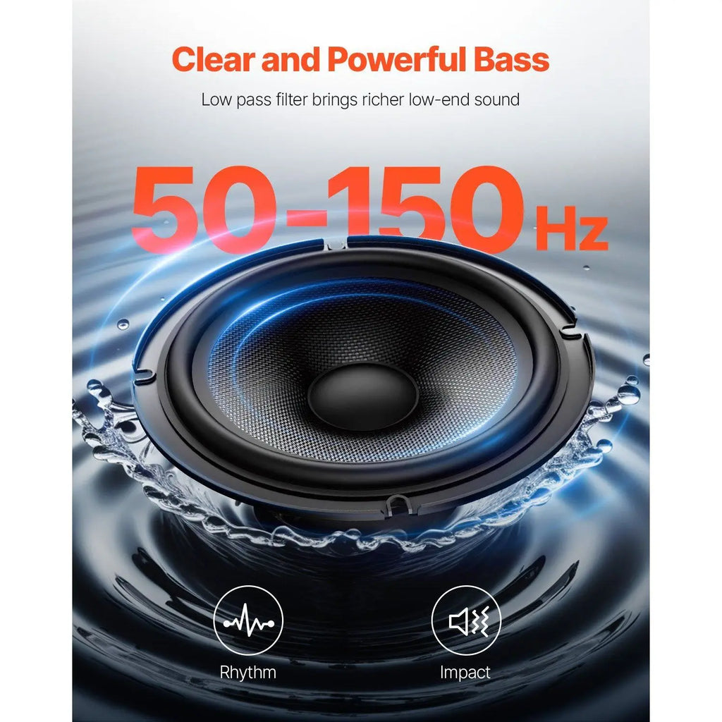 8 Inch 300W Slim Powered Subwoofer Under Seat Car Truck System Model D0100HRI60T