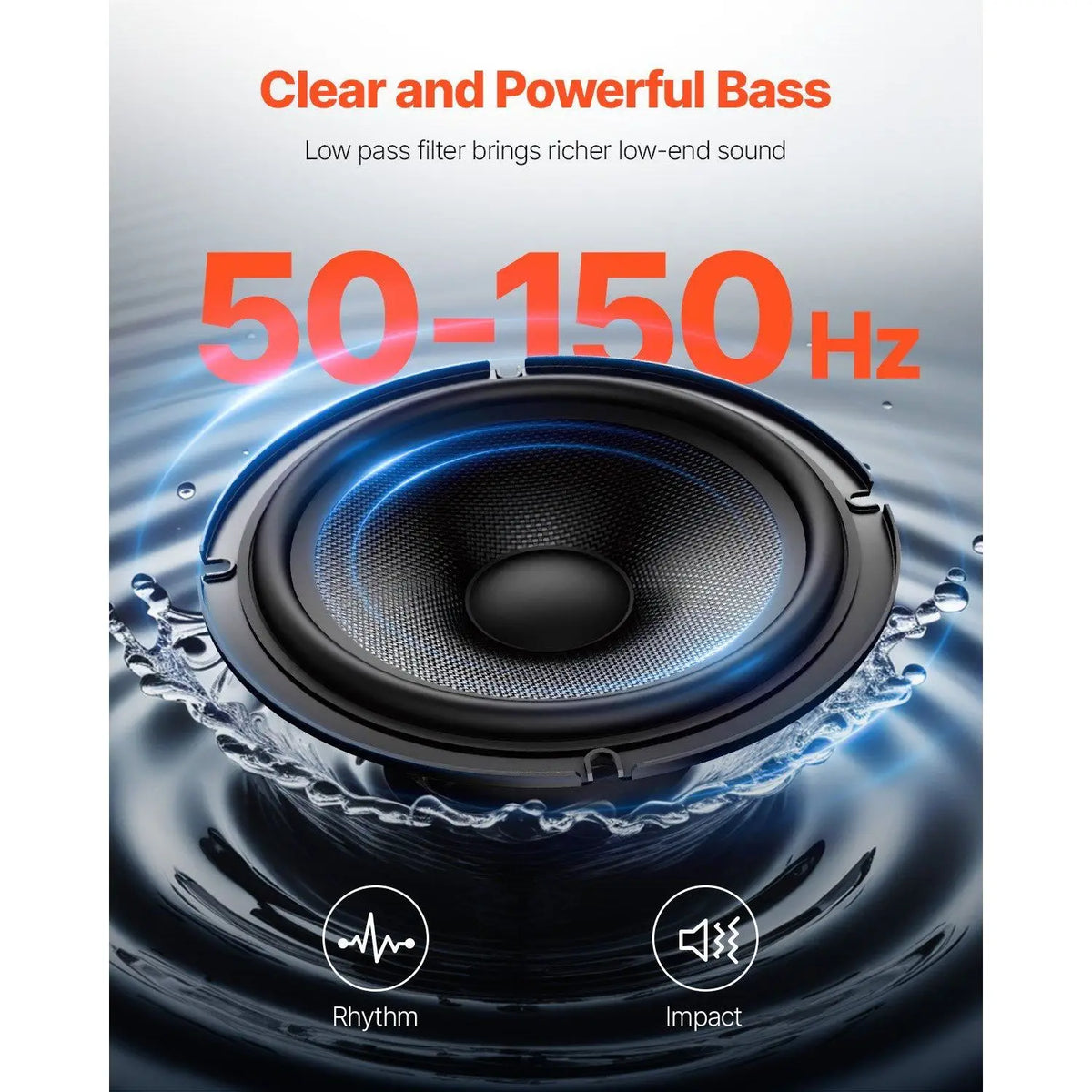 8 Inch 300W Slim Powered Subwoofer Under Seat Car Truck System Model D0100HRI60T