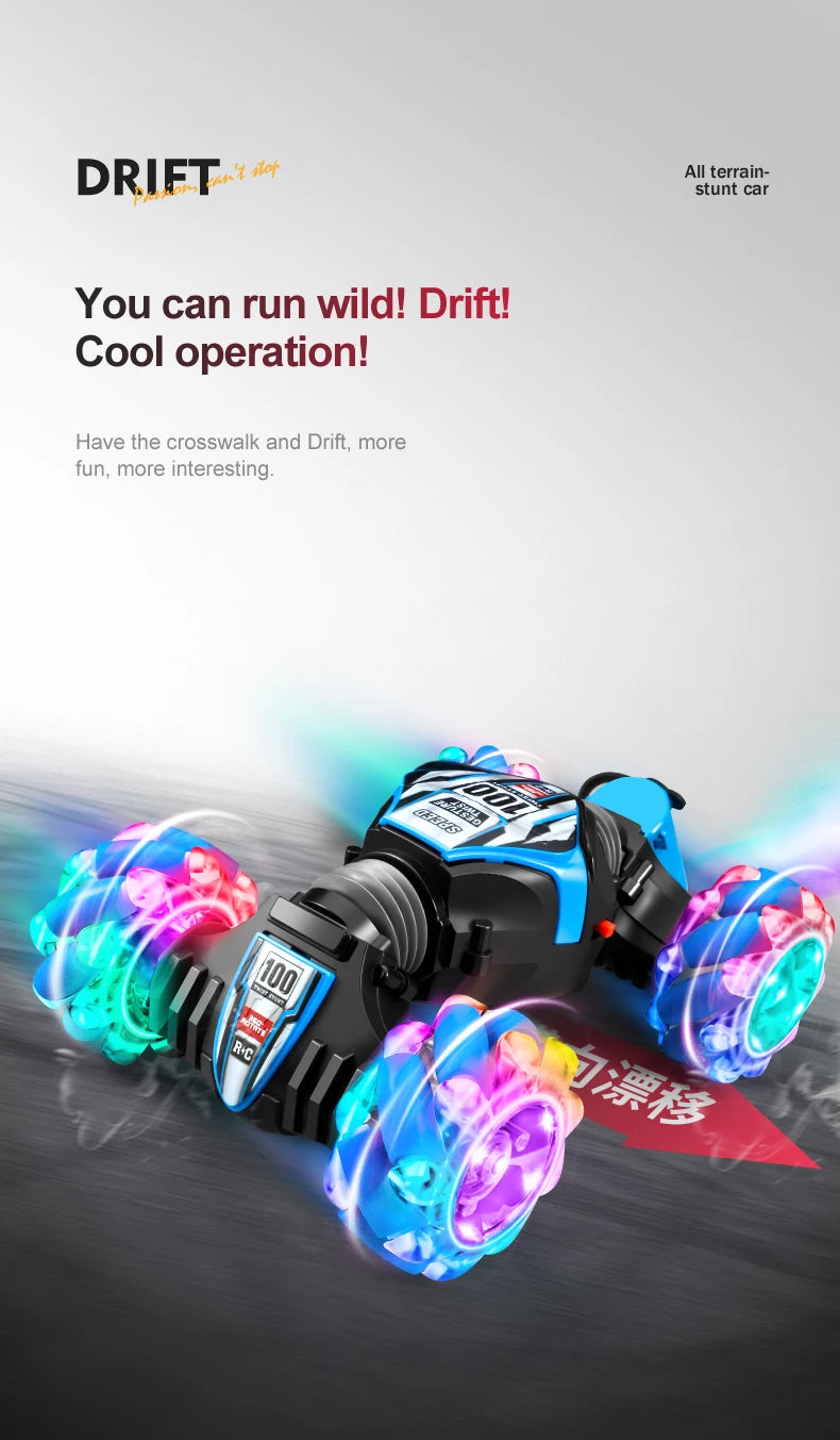 Top RC Stunt Car 2.4G Remote Control Cars RC Watch Gesture Sensor LED Rotation Gift Electronic Toy for Kids Boys