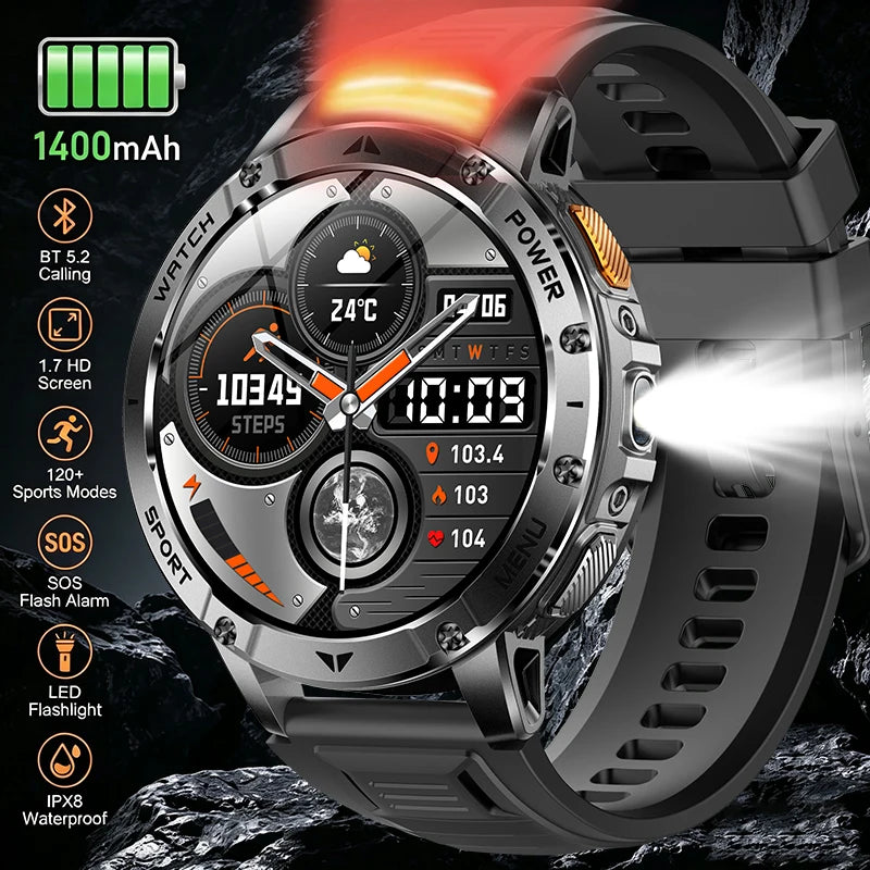 1.7-Inch IPX8 Smart Watch with SOS & Calling