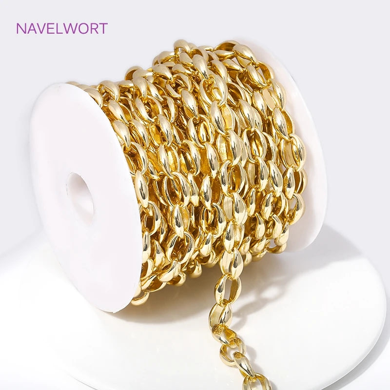 14K Gold-Plated Brass Jewelry-Making Chain