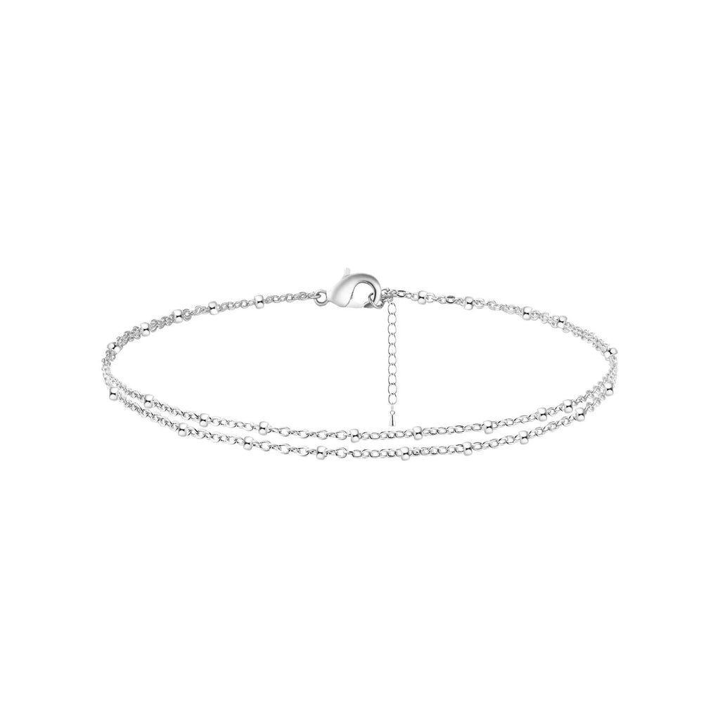Tobilleras de capas en oro y plata para mujer