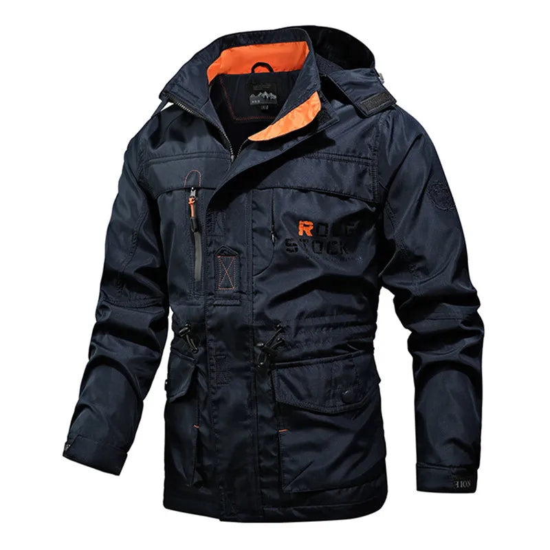 Men’s Hooded Cargo Windbreaker Jacket
