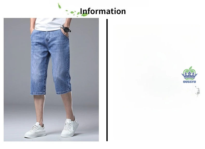 Men’s Baggy Denim Cargo Shorts – 3/4 Length
