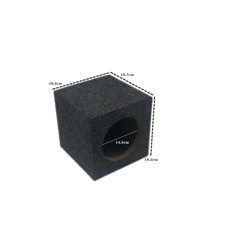 6 Inch 6.5" Speaker Empty Cabinet Wooden  Box Square MDF Felt Shell Car Modified Subwoofer Passive With Terminal