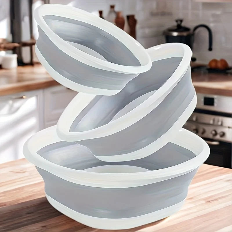 3-Piece Foldable Multipurpose Wash Basin Set