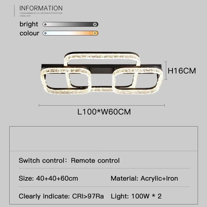 Ice-Pattern LED Ceiling Light