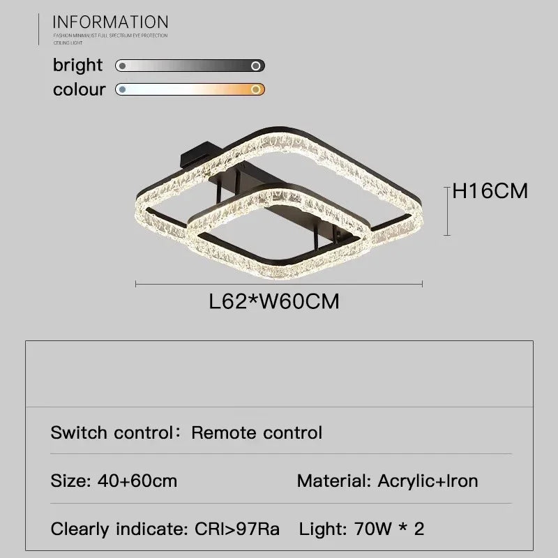 Ice-Pattern LED Ceiling Light