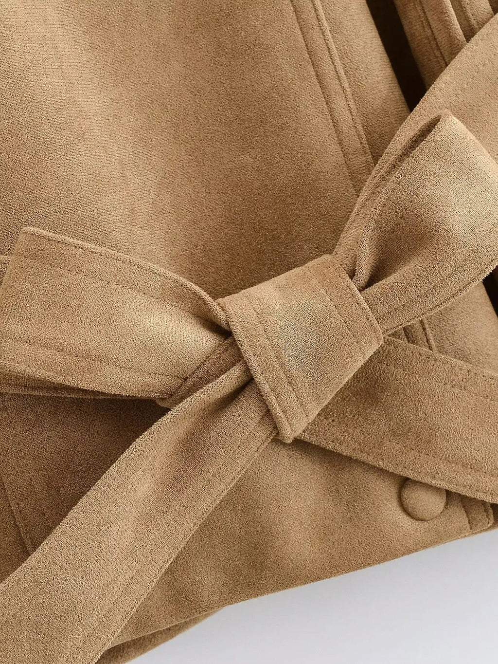 Women Brown Faux Leather Jackets Chic Casual Long Sleeve Lapel Loose Zipper Drawstring Coats Autumn Winter Streetwears Coats Padilla Innovations LLC