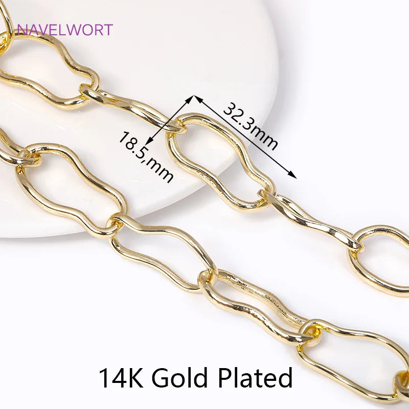 14K Gold-Plated Brass Jewelry-Making Chain