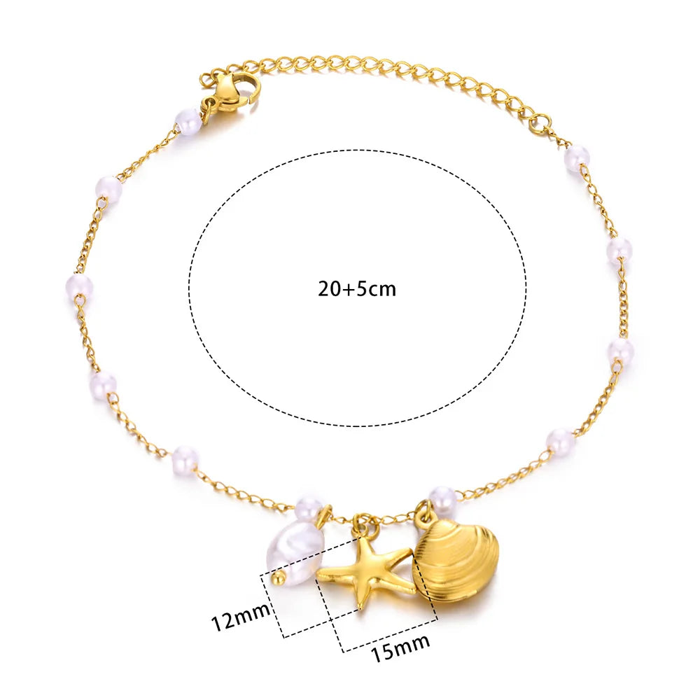 Women’s Stainless Steel Leaf & Heart Anklet