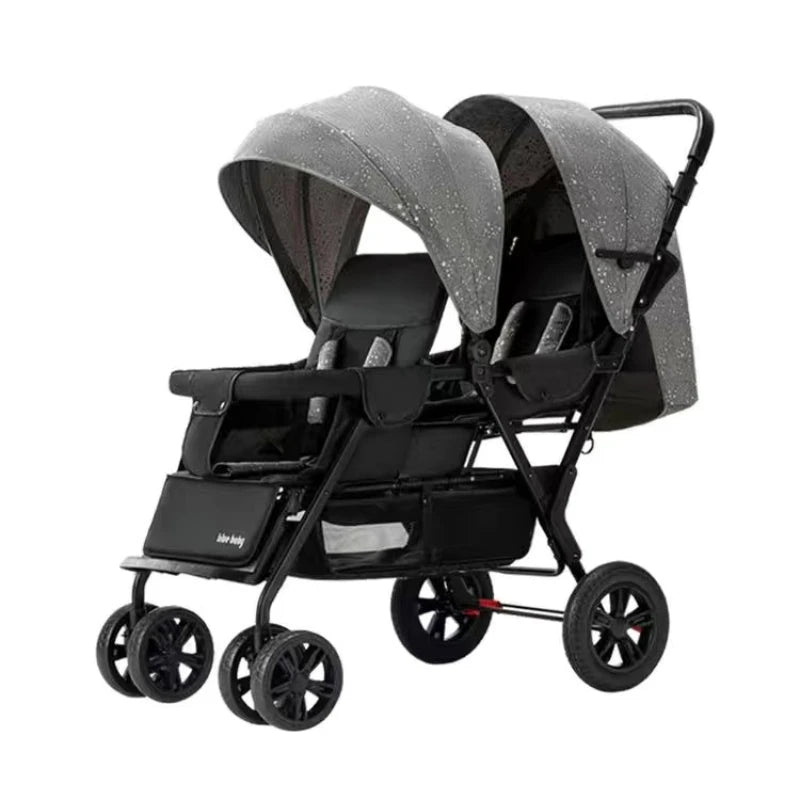 Foldable Tandem Double Baby Stroller