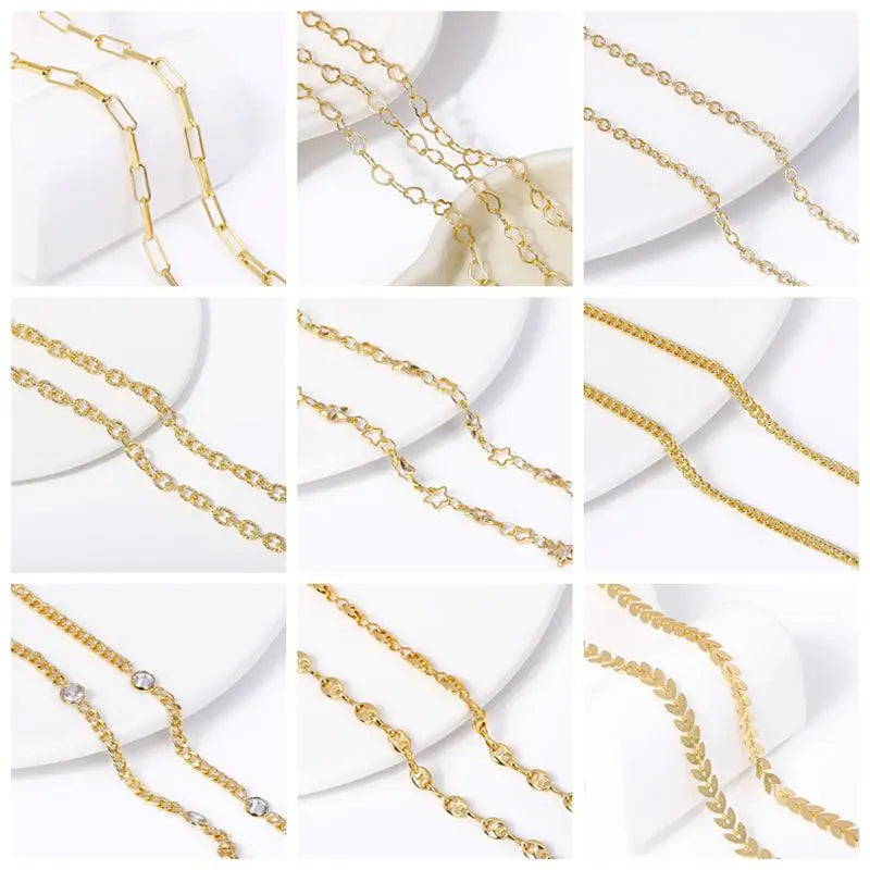 14K Gold-Plated Brass Jewelry-Making Chain
