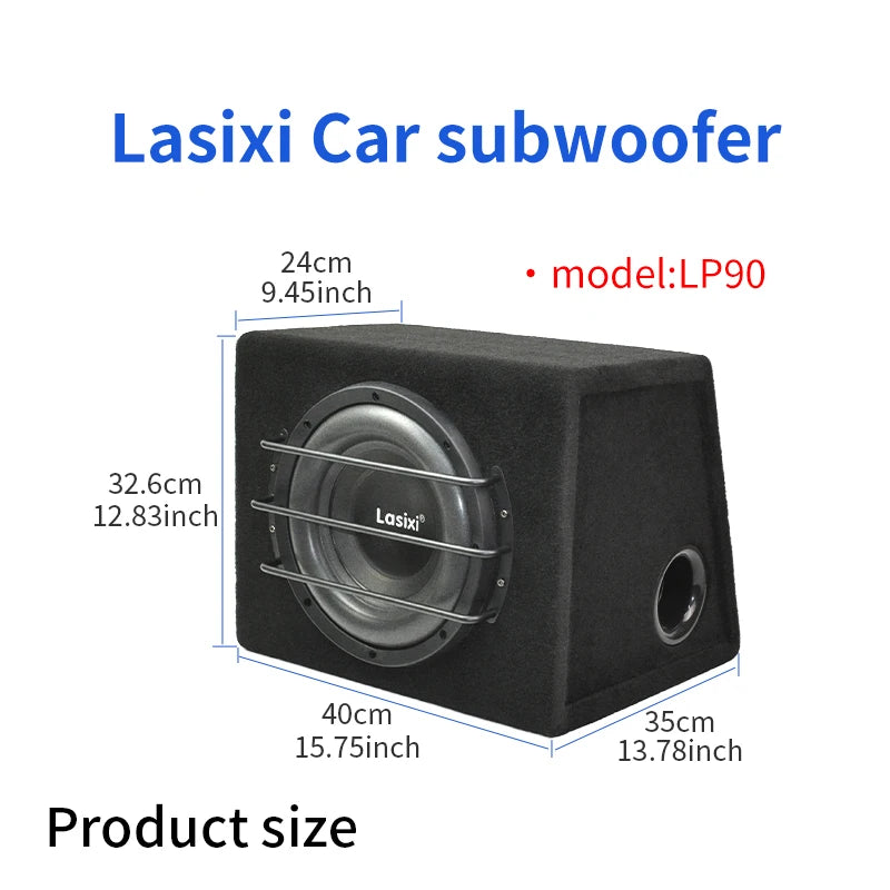 Peak 800W car subwoofer with active built-in amplifier, stunning heavy bass, car trunk subwoofer with high power