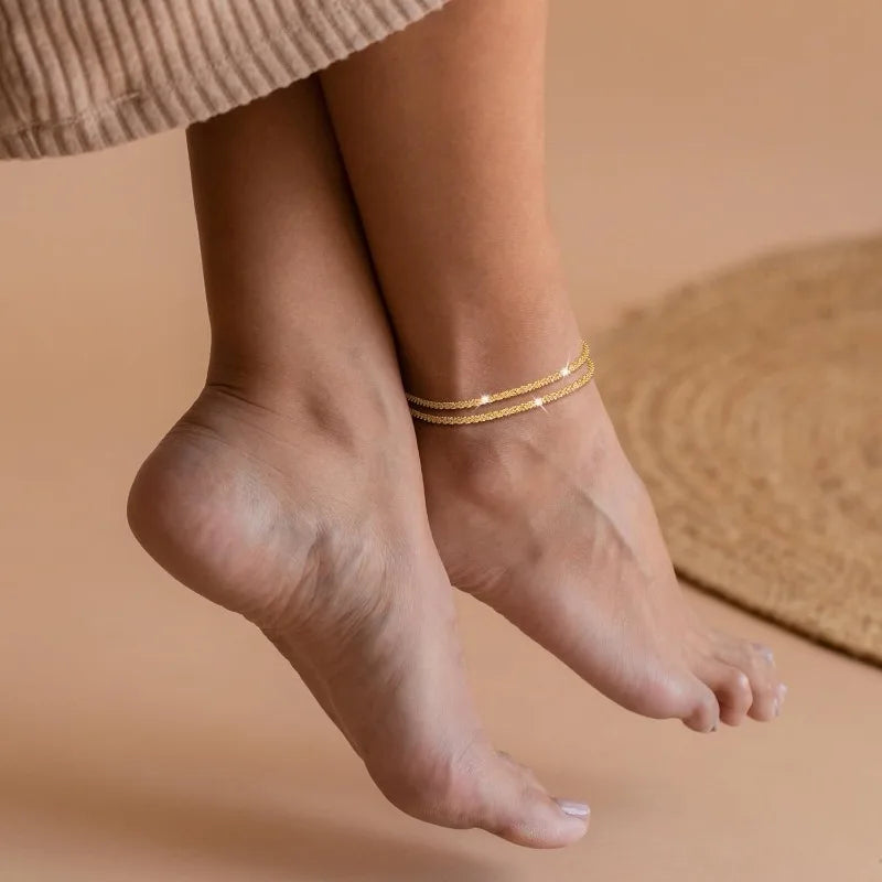 Women’s Layered Gold/Silver Anklet