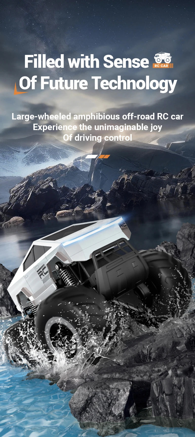 RC Car Amphibious Remote Control Cars Pickup Racing RC Truck Off-Road Big Wheel High Speed Electric Vehicle Toys For Kids Gift