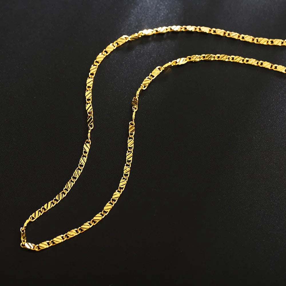 2mm 18K Gold-Color Chain Necklace – 16–30 in