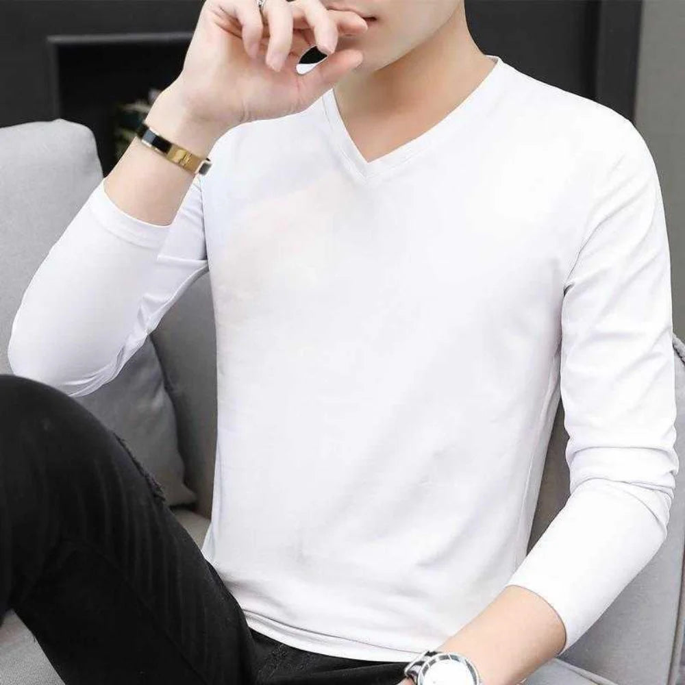 Men’s Long-Sleeve Performance T-Shirt – Crew & V-Neck Options