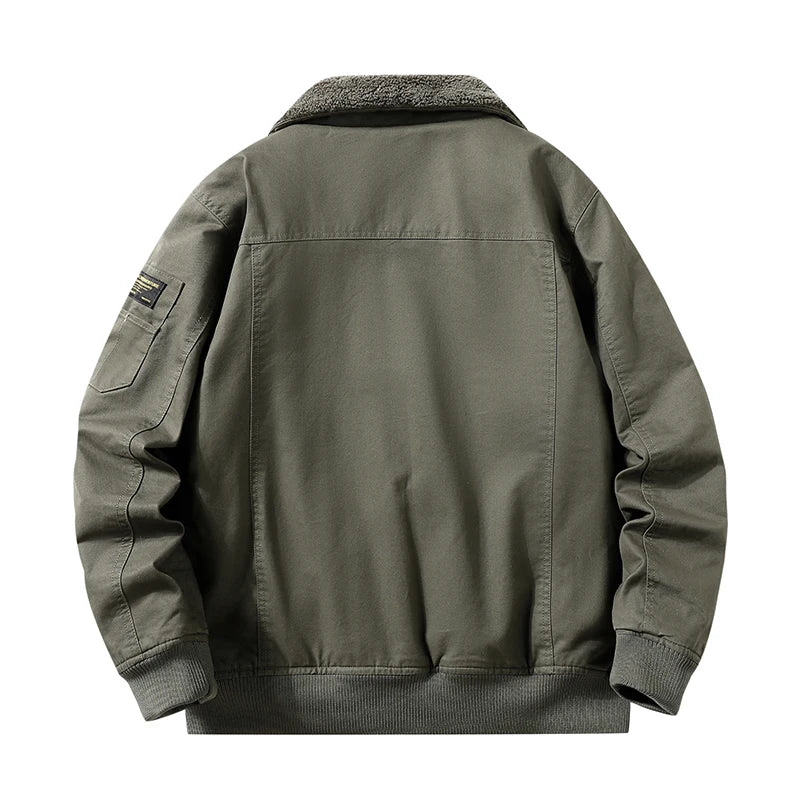 Men’s Vintage Polyester-Lined Zip Jacket