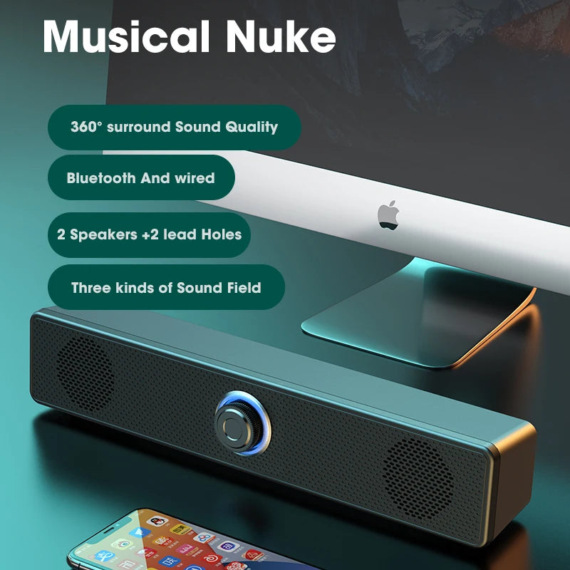 Bluetooth Soundbar for PC, TV & Laptop