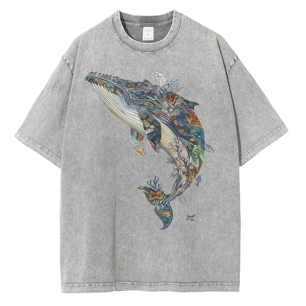 Men’s Whale Print Cotton T-Shirt