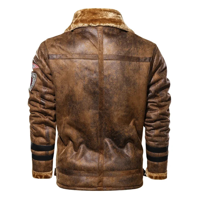 Men’s PU Leather Bomber Jacket