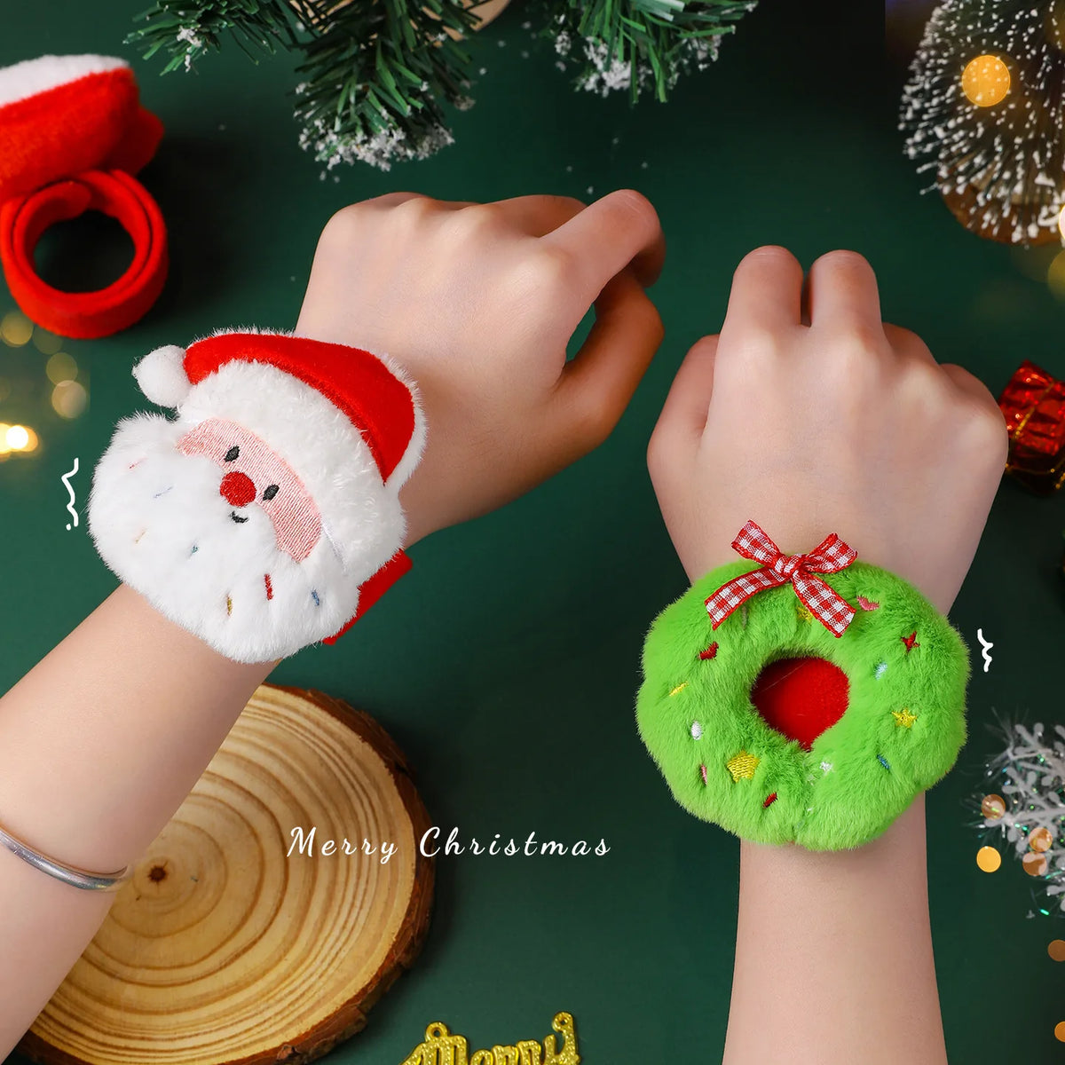 Plush Christmas Slap Bracelet
