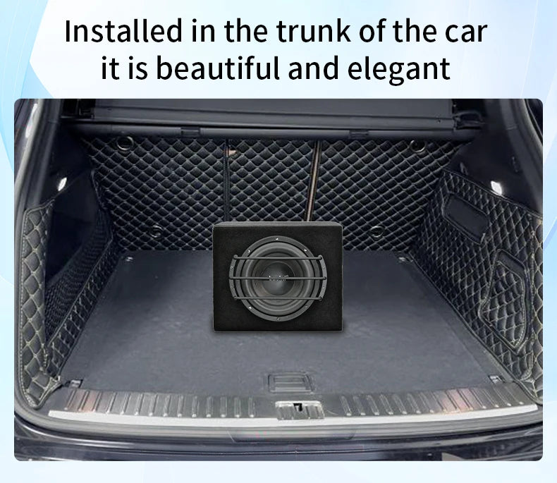 Peak 800W car subwoofer with active built-in amplifier, stunning heavy bass, car trunk subwoofer with high power