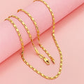 2mm 24K Gold Flat Chain Necklace – 40–75cm