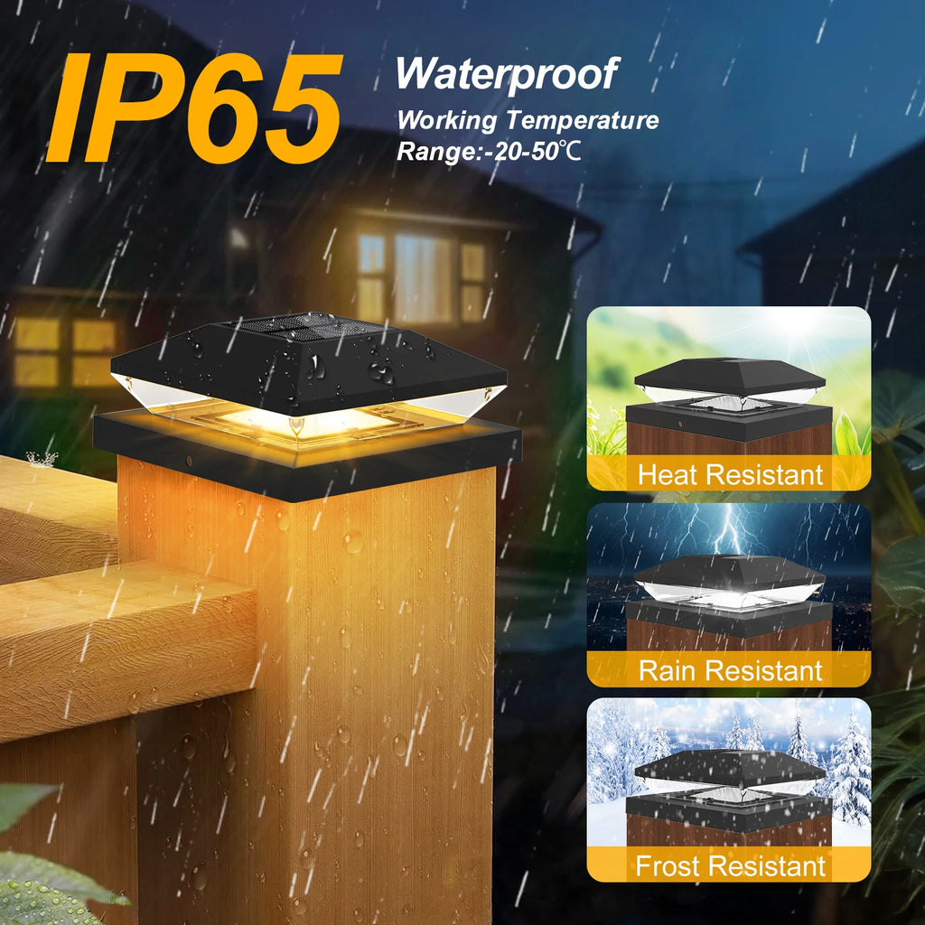 Solar LED Fence & Post Cap Lights – 1-Pack or 2-Pack