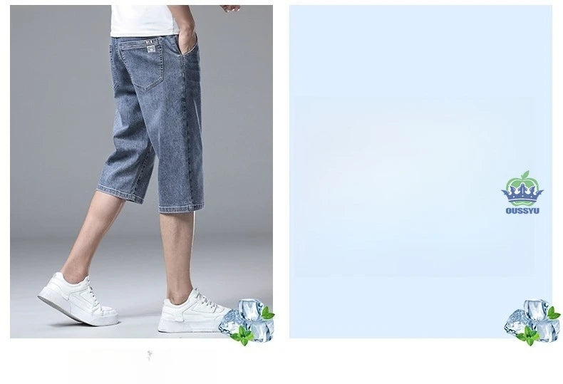 Men’s Baggy Denim Cargo Shorts – 3/4 Length