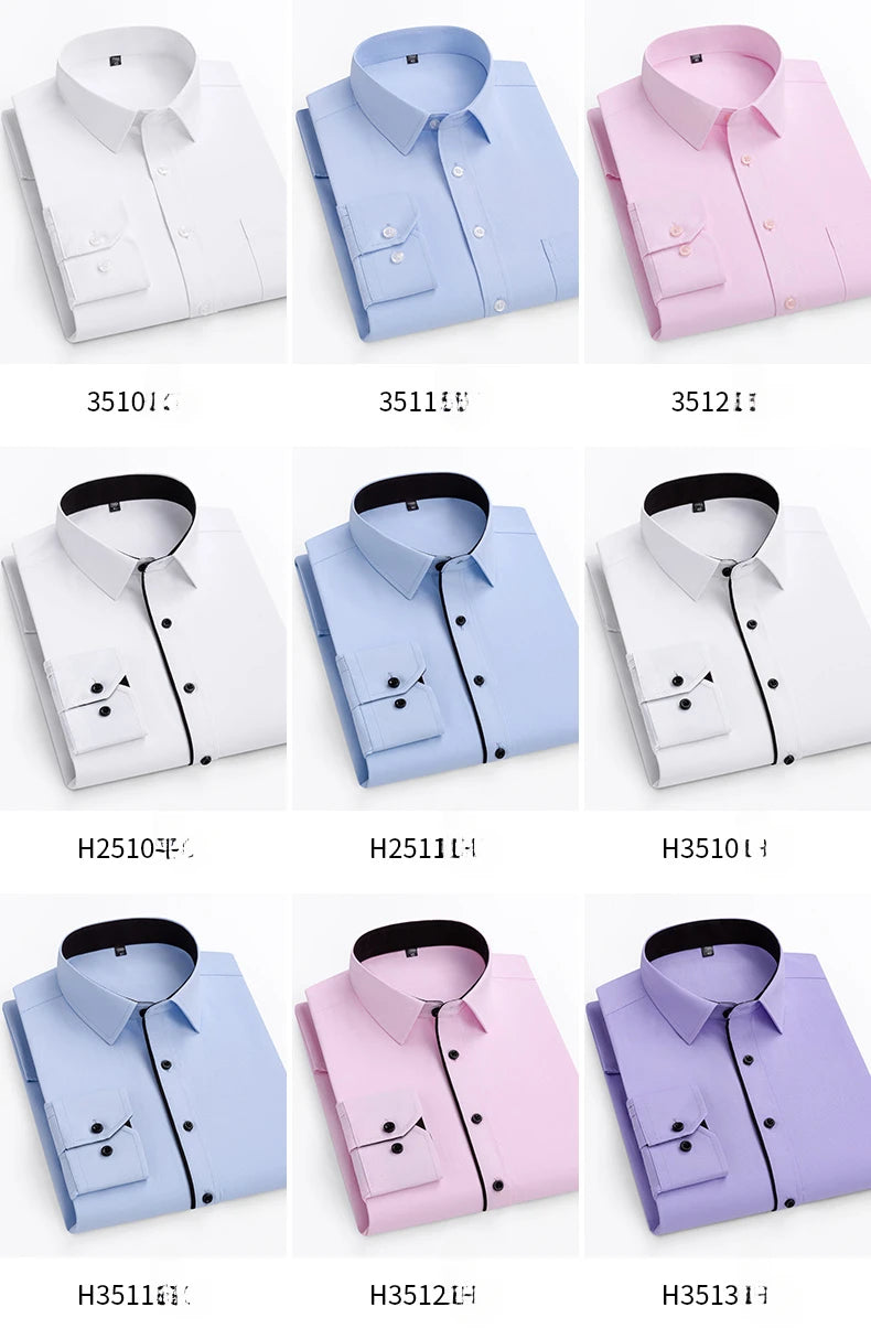 Camisa de vestir entallada de manga larga para hombre