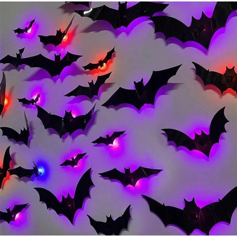 Halloween 3D Bat LED Night Light Wall Decor