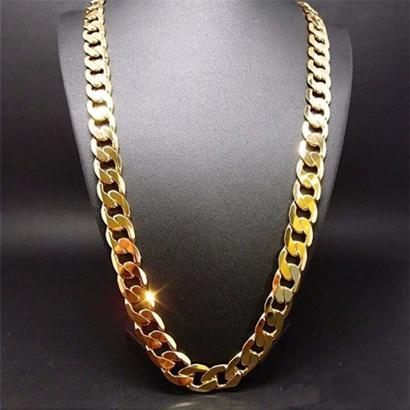 10mm Gold-Color Heavy Chain Necklace