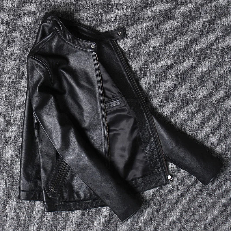 AYUNSUE Men’s Genuine Leather Jacket – Cowhide or Sheepskin