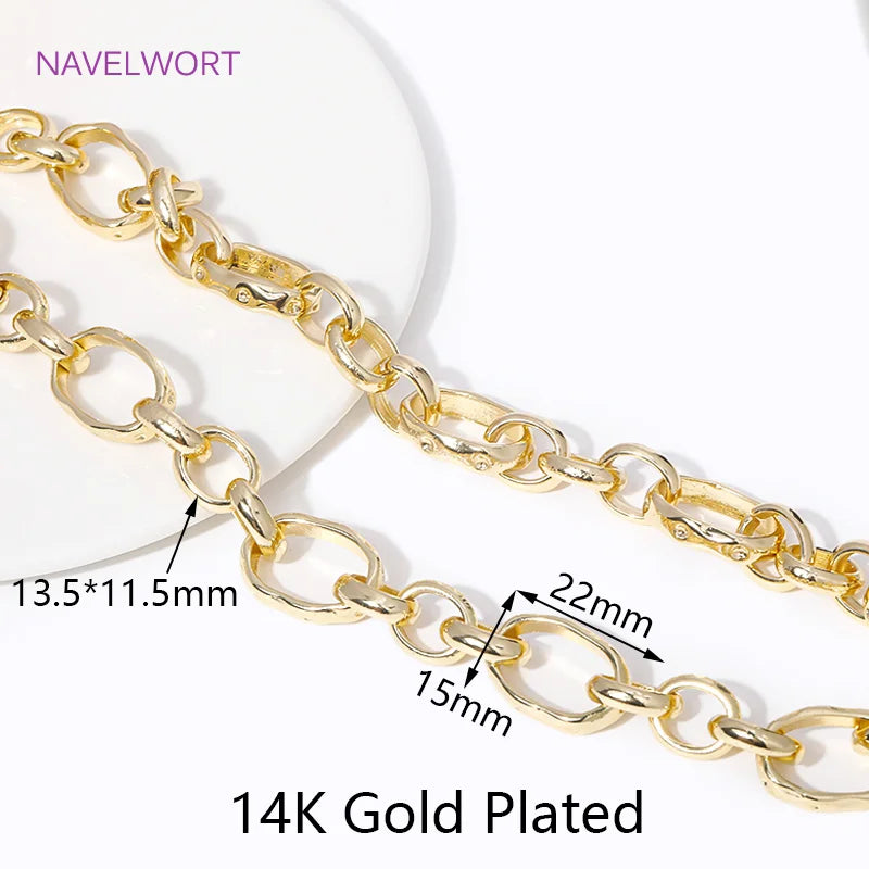 14K Gold-Plated Brass Jewelry-Making Chain