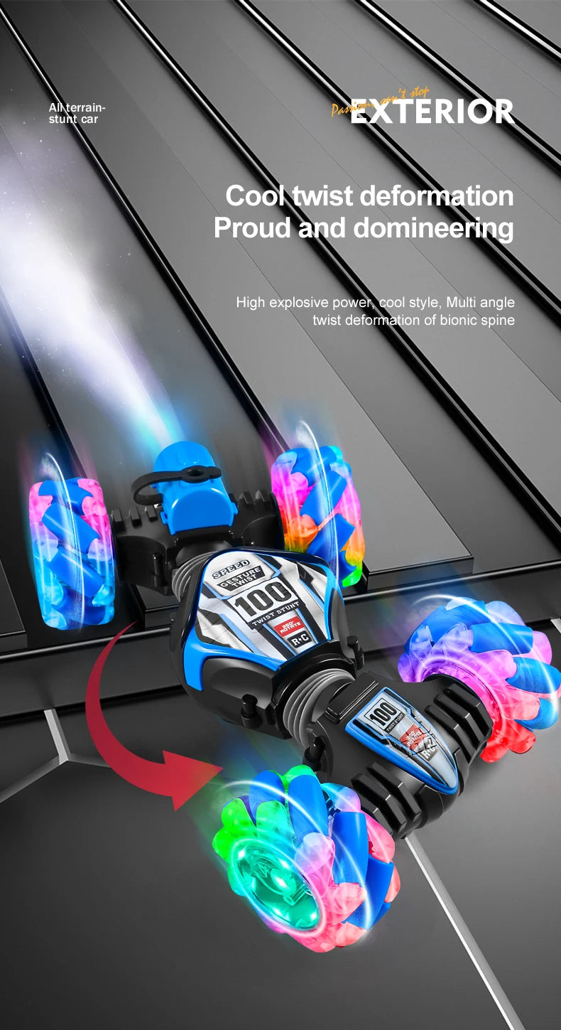 Top RC Stunt Car 2.4G Remote Control Cars RC Watch Gesture Sensor LED Rotation Gift Electronic Toy for Kids Boys