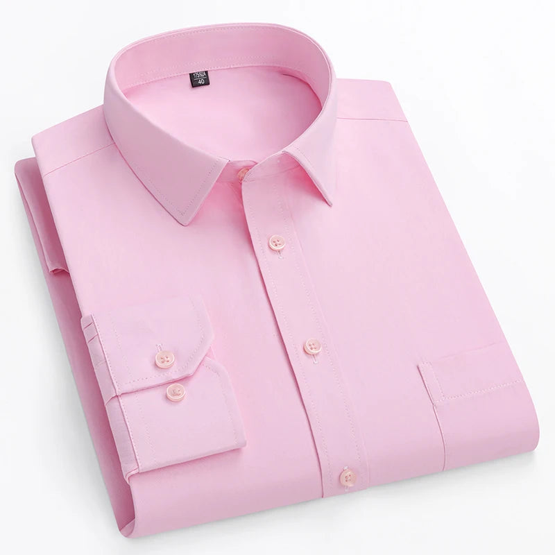 Camisa de vestir entallada de manga larga para hombre