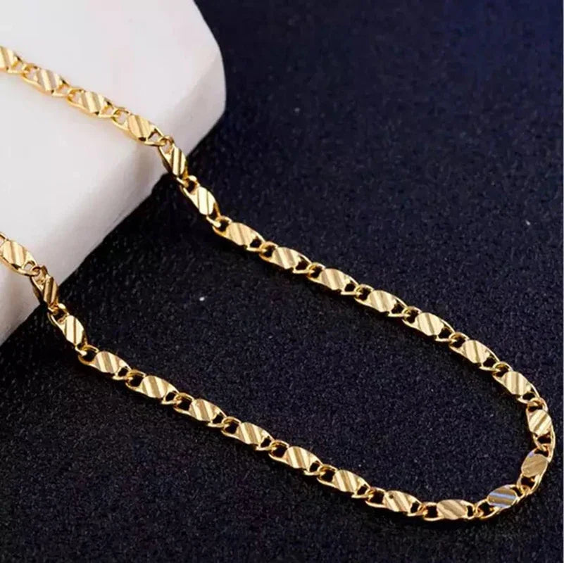 2mm 18K Gold-Color Chain Necklace – 16–30 in
