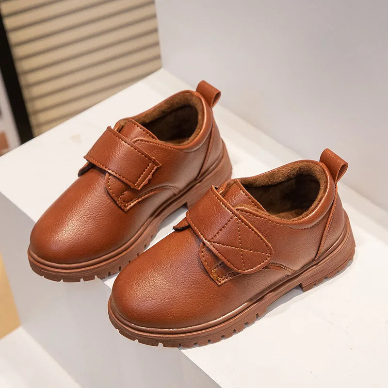 Boys’ Black Leather School Dress Shoes