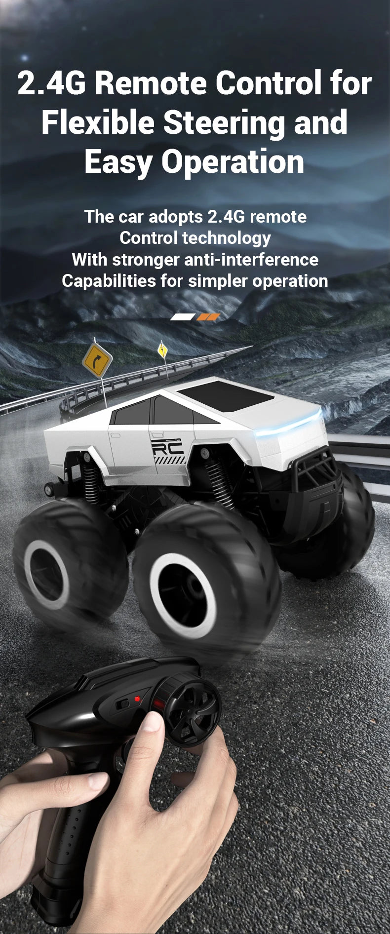 RC Car Amphibious Remote Control Cars Pickup Racing RC Truck Off-Road Big Wheel High Speed Electric Vehicle Toys For Kids Gift