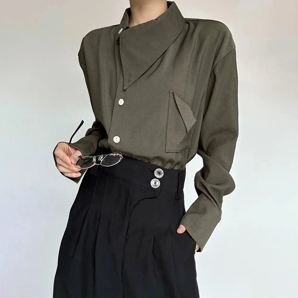 Men’s Retro Loose Long-Sleeve Shirt