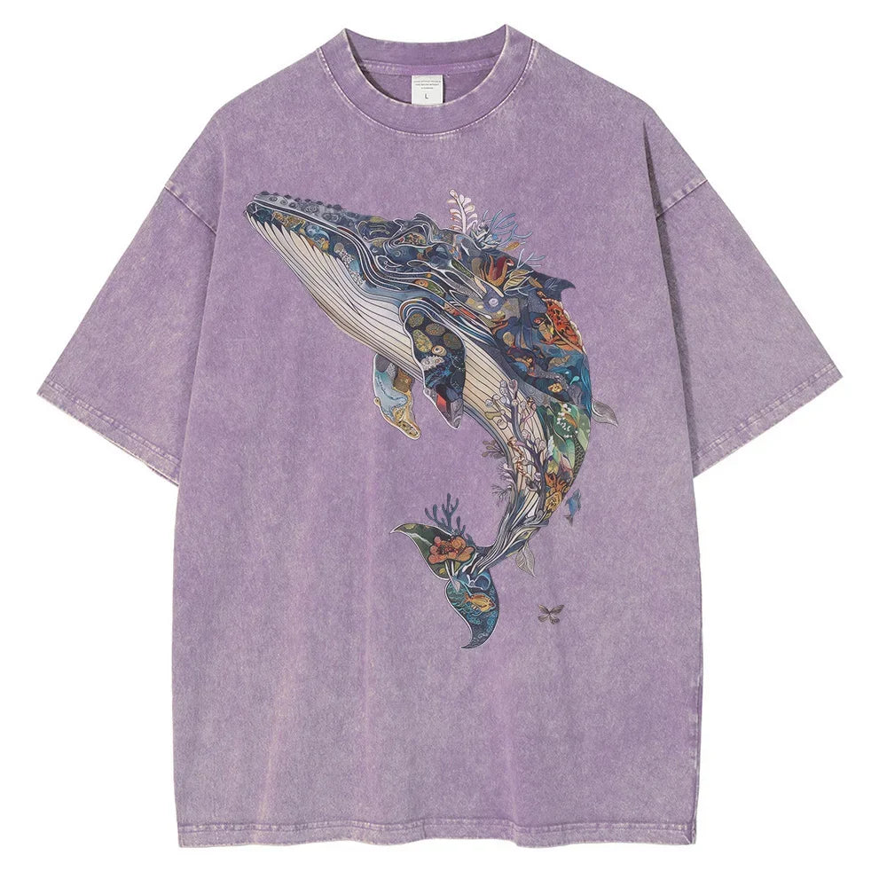 Men’s Whale Print Cotton T-Shirt